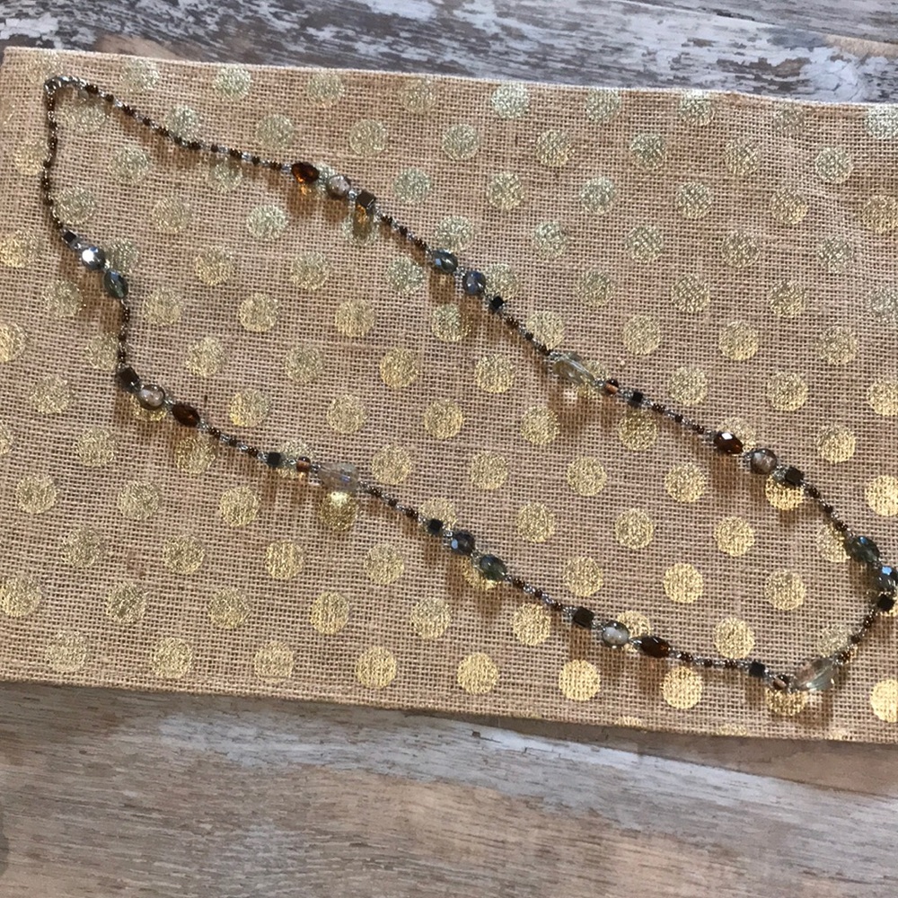 Brown long beaded necklace